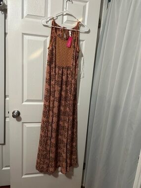 Xhilaration Rust Floral Maxi Dress
